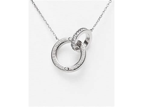 michael kors pendant necklace silver|michael kors original.